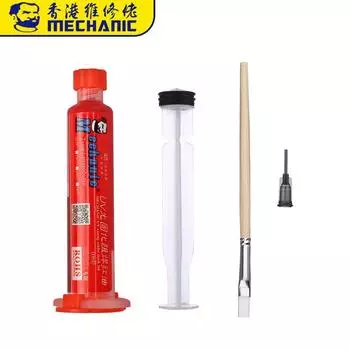 МЕХАНИЧЕСКАЯ Красная УФ-отверждаемая паяльная маска Светочувствительная краска Предотвращает коррозийную дугу Печатная плата BGA Защита сварочного флюса Масло