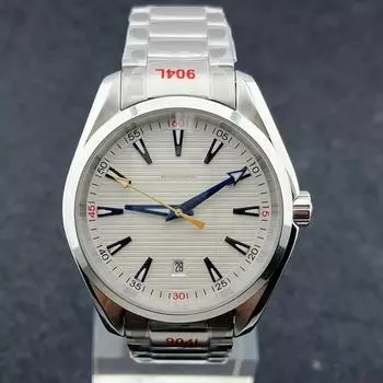 Механические часы 41 мм, автоматические часы, нержавеющая сталь 316, светящиеся водонепроницаемые часы Miyota 8215, оранжевый механизм слоновая кость