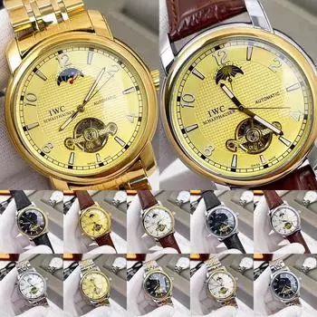 Механические часы с ремнем, мужские классические роскошные деловые часы