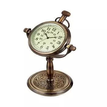 Механические настольные латунные часы с ручной гравировкой, настольные часы для подарка на Хэллоуин, корпоративный подарок на Рождество, персонализированный подарок для офиса
