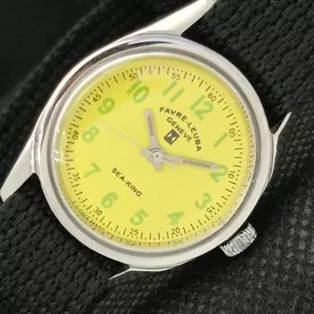 МЕХАНИЧЕСКИЕ СТАРЫЕ FAVRE LEUBA SEA KING 253 WINDING ШВЕЙЦАРСКИЕ МУЖСКИЕ ЧАСЫ a318923-1 Sku611-a318923