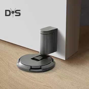 Механический дверной стопор, настенный протектор, прочный цинковый сплав, регулируемый клей, не требующий сверления, противоударный напольный дверной фиксатор, дверной стопор серебряный