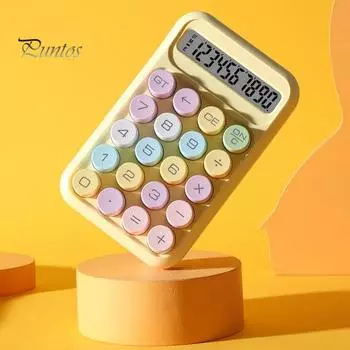 Механический калькулятор 10-значный калькулятор в стиле ретро с пишущей машинкой и большим ЖК-дисплеем для школьного офиса белый