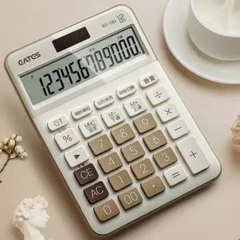 Механический калькулятор 12-значный большой ЖК-дисплей Большие кнопки Легко нажимаются Компактный размер Портативный цветной калькулятор зелёный