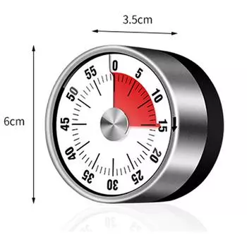 Механический кухонный таймер, 60-минутный таймер с громким будильником, магнитные часы 1pcs белый