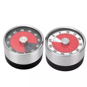 Механический кухонный таймер для приготовления пищи, учебы, часов для сна, круглое напоминание, студенческий тайм-менеджер Black