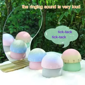 Механический кухонный таймер, милый грибной таймер для детей, ручной таймер обратного отсчета на 60 минут для домашнего обучения, инструмент для приготовления пищи зелёный