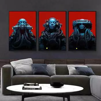 Механический Панк Абстрактная Фигура Дизайнерская Работа Принт Плакат Холст Картина HD Современная Настенная Картина Для Гостиной Домашний Декор Без Рамки 21*30cm