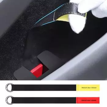 Механический переключатель задней двери автомобиля, удлиненная ручка аварийного открывания двери, кнопка аварийного открывания двери для Tesla Model Y жёлтый