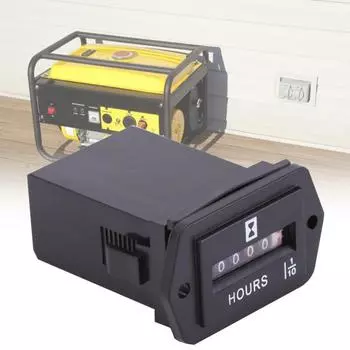 Механический счетчик часов с высокой герметичностью, прямоугольный счетчик постоянного тока, полностью точный счетчик времени 12 В-36 В для инженерного дела