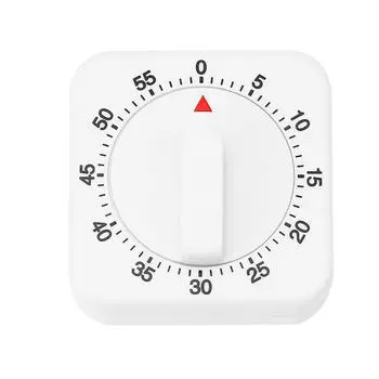 Механический таймер на 60 минут с будильником для приготовления пищи на кухне One Size белый