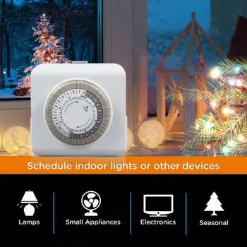 Механический таймер Огнестойкий Автоматический ежедневный цикл включения/выключения Компактный дизайн Простая настройка
