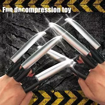 Механический выдвижной коготь волка для детей и взрослых, расширяемый коготь волка, костюм на Хэллоуин, реквизит для косплея, пластиковый шарнирный удлинитель для пальцев серебряный