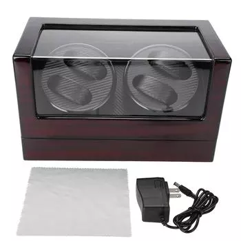 Механический заводной механизм для 4 автоматических часов, держатель для хранения, витрина (Красный Черный, )