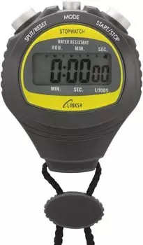 Механизм LINKSY для спокойствия даже при намокании секундомер с функцией хронометра Черный LS001BA Защита от капель 1/100 деление/циферблат (будильник/календарь)