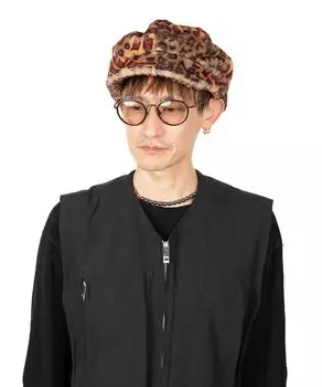 МЕХОВАЯ КАСЕТКА С ПРИНТОМ [Casira] коричневый