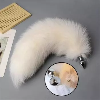 Меховая анальная пробка Xxl Analan Анальный крючок Furry Back Massage Instrument Товары для мужчин 18 Женский вибратор Leche Two Bottom