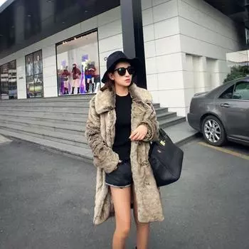 Меховая хит продаж, высококачественная искусственная меховая куртка, норковая шуба, женская цельная норковая длинная тренчкот большого размера S