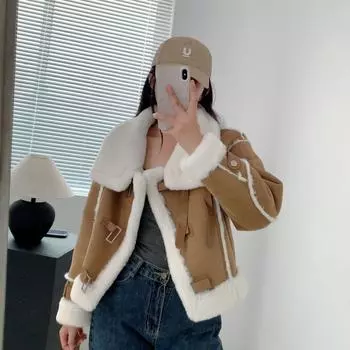 Меховая интегрированная экологическая меховая куртка женская зимняя меховая верхняя часть M