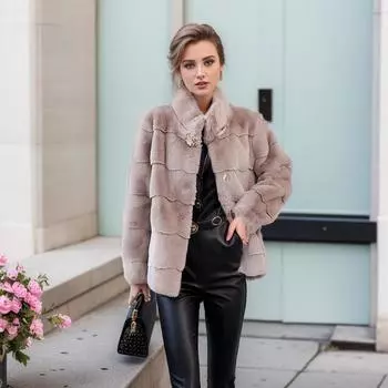 Меховая интегрированная осенне-зимняя женская одежда молодая экологически чистая датская норковая шуба топ мода M белый