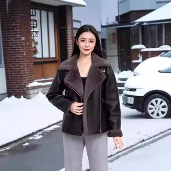 Меховая интегрированная женская шуба из ягненка средней и длинной длины, зимняя, новая мода, тонкая кожаная одежда Haining, локомотивная одежда, меховая куртка S