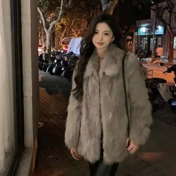 Меховая куртка Экологичное меховое женское пальто Зима one size fits all