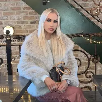 Меховая куртка с большим лацканом из искусственного меха, короткая меховая куртка XS