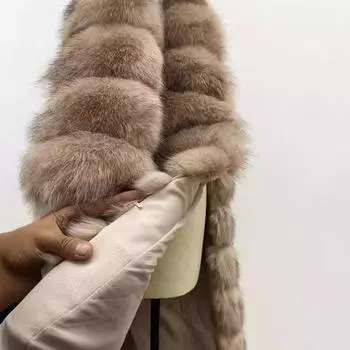 Меховая куртка женская новая осенне-зимняя одежда верхняя одежда темперамент модный искусственный мех сращивание имитация меха лисы теплое пальто S белый