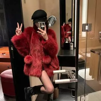 Меховая новая имитация меха Toka Faxu зимнее пальто популярная куртка для молодых женщин пальто корейская мода одежда теплая одежда S чёрный