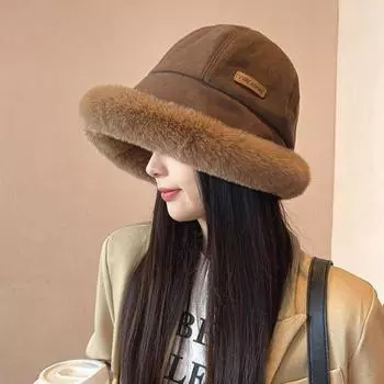 Меховая панама с широкими полями, теплая зимняя шляпа рыбака, винтажная панама с бархатом и креплением на голову для отдыха на природе легкие хаки