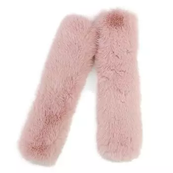 Меховая ручка [Дымчато-розовый] 2 шт. Приблизительно 25 см застежка-лента ручка чехол женская меховая ручка ручка чехол сумка симпатичная сумка для снятия Twinkle Punpun Maru