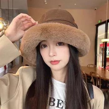 Меховая шляпа-ведро с широкими полями, ветрозащитная зимняя шляпа для рыбалки, а также бархатная панама для верховой езды