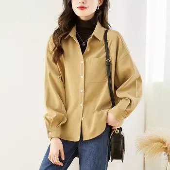 Меховая утолщенная вельветовая рубашка для женщин, с длинным рукавом, новая теплая верхняя рубашка для многослойной носки M