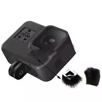 Меховая ветрозащитная муфта для микрофона для экшн-камеры GoPro Hero 8 9, ветрозащитный чехол для микрофона Fuzzy