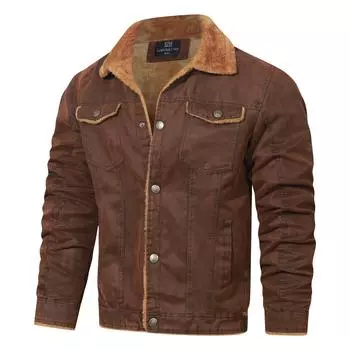 Меховое цельное пальто мужская зимняя флисовая куртка с лацканами мужская свободная мужская одежда XL