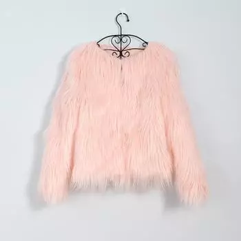 Меховое пушистое пальто, зимнее женское меховое искусственное белое пальто, зимняя куртка M белый