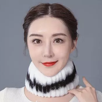 Меховой шарф из кроличьей шерсти для женщин, зимний корейский выпуск, модный ленивый шарф из кроличьей шерсти для женщин, зимний теплый шарф для студента Below 60cm