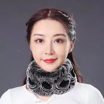Меховой шарф женский зимний утолщенный теплый шарф из шерсти кролика Рекс шейный платок осенне-зимняя мода корейская версия защита шеи студент Below 60cm