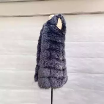 Меховой жилет, новая осенне-зимняя одежда, женская мода, повседневная, имитация лисьего меха, легкий роскошный тепловой жилет S белый