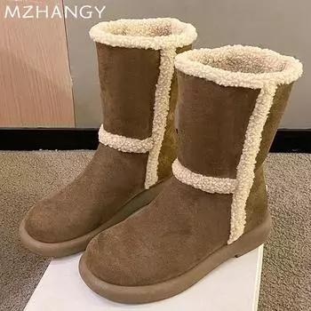 Меховые балетки женские ботильоны замшевые модные зимние удобные туфли женские 2025 тренд новый бренд дизайнер повседневные прогулочные зимние ботинки женские 35 чёрный