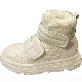 Меховые белые сапоги женские мягкие хлопковые туфли зимние теплые зимние сапоги из искусственной кожи обувь толстые плюшевые короткие ботильоны 35