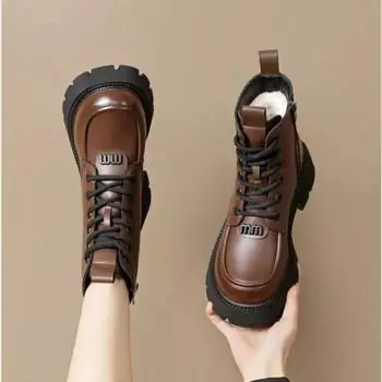 Меховые меховые зимние сапоги шерстяные женские сапоги зимние бархатные женские туфли для защиты от холода теплые хлопковые сапоги из овечьей шерсти хлопковые сапоги 35