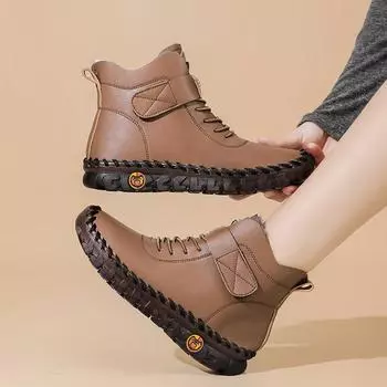 Меховые толстые сапоги женские кожаные сапоги женские меховые ортопедические ботильоны женские зимние водонепроницаемые ботинки для снега Botas Mujer размер 44 36 красный