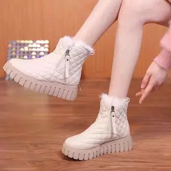 Меховые зимние сапоги для женщин зимние бархатные туфли утолщенные теплые с прорезиненной подошвой северо-восточные китайские хлопковые туфли для женщин 36