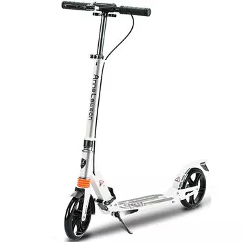 MEICHEPRO Kickboard Kick Scooter 20 см Большие шины Складной 4 уровня регулировки с ремнем для переноски для детей/взрослых, застрахованных PL белый