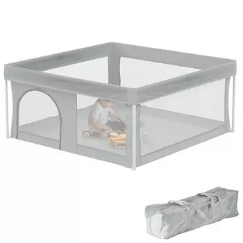 MEICHEPRO манеж мягкий сетчатый квадратный манеж с дверью детский мягкий круг противоскользящий (150*150(см))