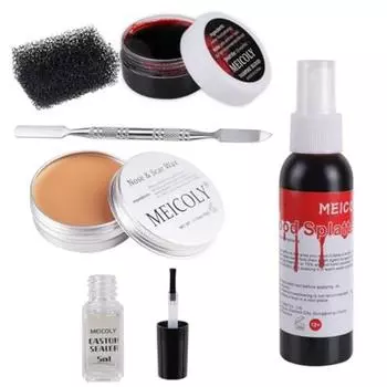 MEICOLY SFX Makeup Kit Scars Wax Fake Blood Spray Halloween Special Effect Wound Modeling S, Modeling Wax Set 02, 1 шт.