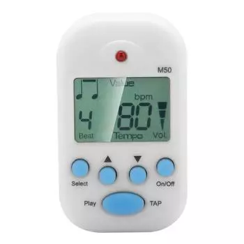 Meideal Mini LCD Digital M50 Metronome Beat Tempo Гитарный музыкальный аксессуар с батареей(белый) белый