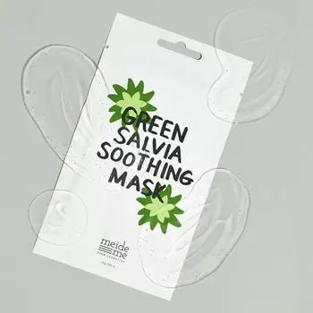 MEIDEME Green Salvia Soothing Mask 5 шт., Антивозрастная, Восстанавливающая, Увлажняющая, Корейская косметика, Kbeauty, образец