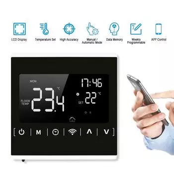 MEIH 85-250V Wi-Fi Smart Thermostat Weekly Programming Thermostat APP Control Backlight LCD Heater Electric Heating белый